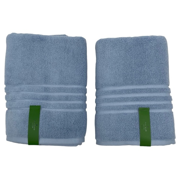 Kate Spade New York Dusty Blue Bath Towel Set of 2 NWT - Picture 1 of 9
